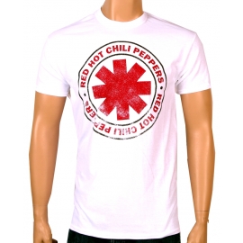 RHCP red hot chilli peppers ASTERISK distressed, Herren, weiß, T