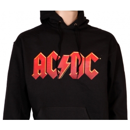 AC/DC - RED LOGO - HOODIE SWEATSHIRT KAPUZE T-Shirt, Schwarz - S