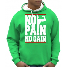 NO PAIN - NO GAIN ! Hoodie Sweatshirt mit Kapuze Hoodie Sweater 