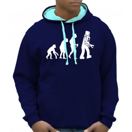 ROBOT EVOLUTION Hoodie Sweatshirt mit Kapuze Hoodie Sweater S M 