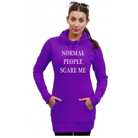 NORMAL PEOPLE SCARE ME ! Long Hoodie diverse Farben Gr.XS S M L