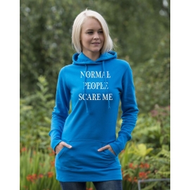 NORMAL PEOPLE SCARE ME ! Long Hoodie diverse Farben Gr.XS S M L