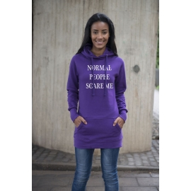 NORMAL PEOPLE SCARE ME ! Long Hoodie diverse Farben Gr.XS S M L