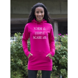 NORMAL PEOPLE SCARE ME ! Long Hoodie diverse Farben Gr.XS S M L