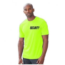 SECURITY Neonshirt - T-Shirt Druck vorne + hinten - SECURITY gel