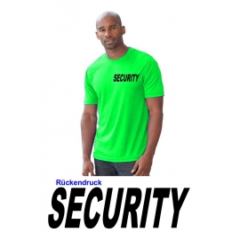 SECURITY Neonshirt - T-Shirt Druck vorne + hinten - SECURITY gel