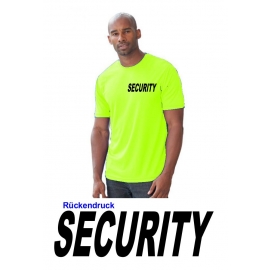 SECURITY Neonshirt - T-Shirt Druck vorne + hinten - SECURITY gel