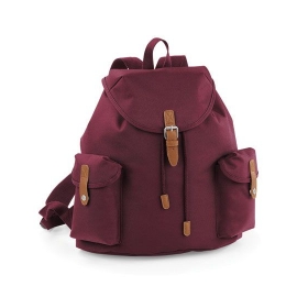 Vintage Backpack Rucksack Navy, Schwarz, burgundy