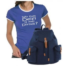 Oktoberfest T-Shirt + Vintage Rucksack ! Wo zum Deifi is mei Dir