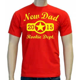 NEW DAD rookie dept. 2015 T-Shirt Papa werden zur Geburt, Hochze