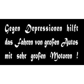 Gegen Depressionen hilft das Fahren von großen Autos mit sehr gr