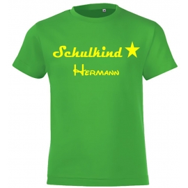 Schulkind mit Namen T-Shirt zur Einschulung Schulbeginn Kinderga