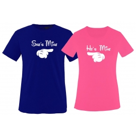 She´s mine & He´s mine - Pärchen T-Shirts  Damen und