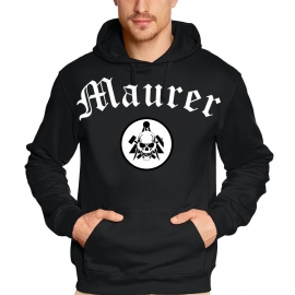 MAURER brick skull T-Shirt oder Kapuzensweatshirt, schwarz Gr.S