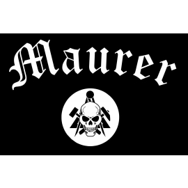 MAURER brick skull T-Shirt oder Kapuzensweatshirt, schwarz Gr.S