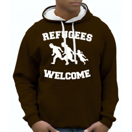 REFUGEES WELCOME ! Sweatshirt mit Kapuze HOODIE Flüchtlinge, sch