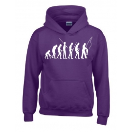 ANGELN - FISCHEN  Evolution Kinder Sweatshirt mit Kapuze HOODIE 