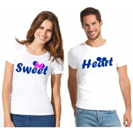 SWEET & HEART T-Shirt für Paare Liebe Love T-Shirt Damen und Her