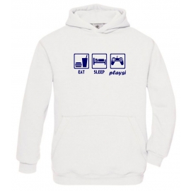 EAT SLEEP PLAYSI Kinder Sweatshirt mit Kapuze HOODIE Kids Gr.128