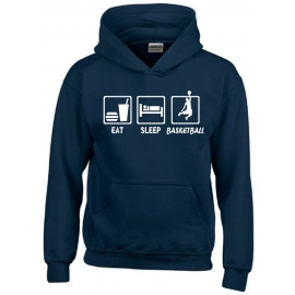 EAT SLEEP BASKETBALL Kinder Sweatshirt mit Kapuze HOODIE Kids Gr