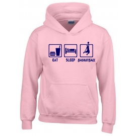 EAT SLEEP BASKETBALL Kinder Sweatshirt mit Kapuze HOODIE Kids Gr