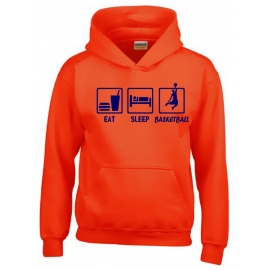 EAT SLEEP BASKETBALL Kinder Sweatshirt mit Kapuze HOODIE Kids Gr