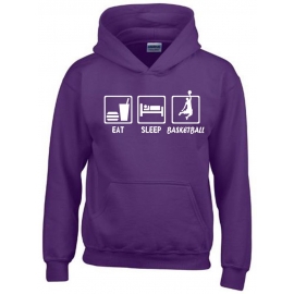 EAT SLEEP BASKETBALL Kinder Sweatshirt mit Kapuze HOODIE Kids Gr