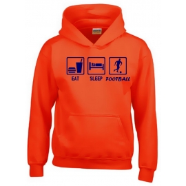 EAT SLEEP FUSSBALL Kinder Sweatshirt mit Kapuze HOODIE Kids Gr.1