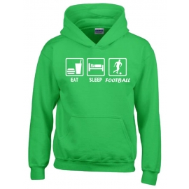 EAT SLEEP FUSSBALL Kinder Sweatshirt mit Kapuze HOODIE Kids Gr.1