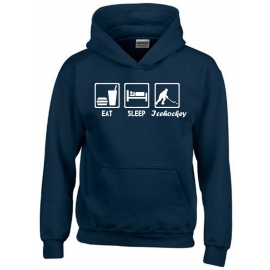 EAT SLEEP Icehockey Kinder Sweatshirt mit Kapuze HOODIE Kids Gr.