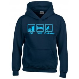 EAT SLEEP Icehockey Kinder Sweatshirt mit Kapuze HOODIE Kids Gr.