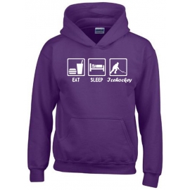 EAT SLEEP Icehockey Kinder Sweatshirt mit Kapuze HOODIE Kids Gr.