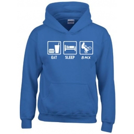 EAT SLEEP BMX Kinder Sweatshirt mit Kapuze HOODIE Kids Gr.128 -