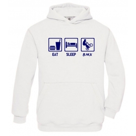 EAT SLEEP BMX Kinder Sweatshirt mit Kapuze HOODIE Kids Gr.128 -