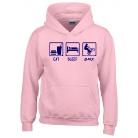 EAT SLEEP BMX Kinder Sweatshirt mit Kapuze HOODIE Kids Gr.128 -