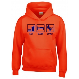 EAT SLEEP BMX Kinder Sweatshirt mit Kapuze HOODIE Kids Gr.128 -