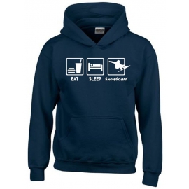 EAT SLEEP SNOWBOARD Kinder Sweatshirt mit Kapuze HOODIE Kids Gr.