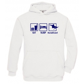 EAT SLEEP SNOWBOARD Kinder Sweatshirt mit Kapuze HOODIE Kids Gr.