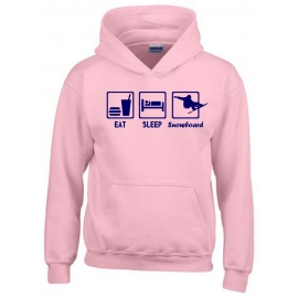 EAT SLEEP SNOWBOARD Kinder Sweatshirt mit Kapuze HOODIE Kids Gr.