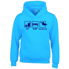 EAT SLEEP SNOWBOARD Kinder Sweatshirt mit Kapuze HOODIE Kids Gr.