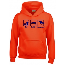 EAT SLEEP SNOWBOARD Kinder Sweatshirt mit Kapuze HOODIE Kids Gr.