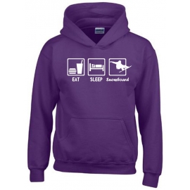 EAT SLEEP SNOWBOARD Kinder Sweatshirt mit Kapuze HOODIE Kids Gr.