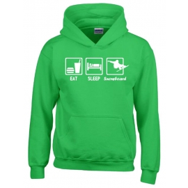 EAT SLEEP SNOWBOARD Kinder Sweatshirt mit Kapuze HOODIE Kids Gr.