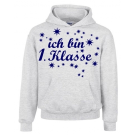 Ich bin 1. Klasse Hoodie Sweatshirt mit Kapuze für Mädchen zur Einschulung Schulanfang Hoodie Sweatshirt mit Kapuze Gr. 116 128 140 152 cm