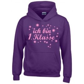 Ich bin 1. Klasse Hoodie Sweatshirt mit Kapuze für Mädchen zur Einschulung Schulanfang Hoodie Sweatshirt mit Kapuze Gr. 116 128 140 152 cm