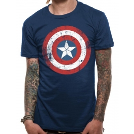 Captain America Shield distressed civil war Logo navy -  T-Shirt, GR.S M L XL XXL