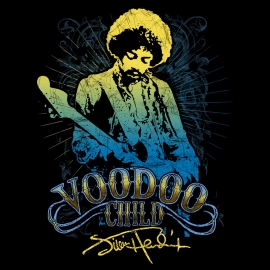 Jimi Hendrix Voodoo Child Signatur T-Shirt schwarz Gr. S M L XL XXL