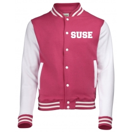 College Jacke mit Deinem Namen, Initialen, Verein weißer Ärmel in black, red, blue, grey, navy, lila, pink, green, wine Size  XS S M L XL XXL  Individueller Druck