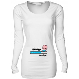 Baby loading…  Süsses T-Shirt für Schwangere Mama LONGSHIRT Extra Langes Strech Langarm T-Shirt XS S M L XL XXL