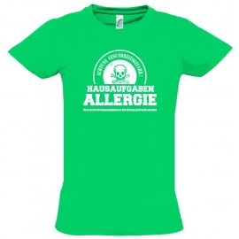 HAUSAUFGABEN ALLERGIE - Vorsicht Gesundheitsgefahr ! Nicht mit Hausaufgaben in Verbindung bringen ! Kinder T-Shirt Kids Gr.128 - 164 cm